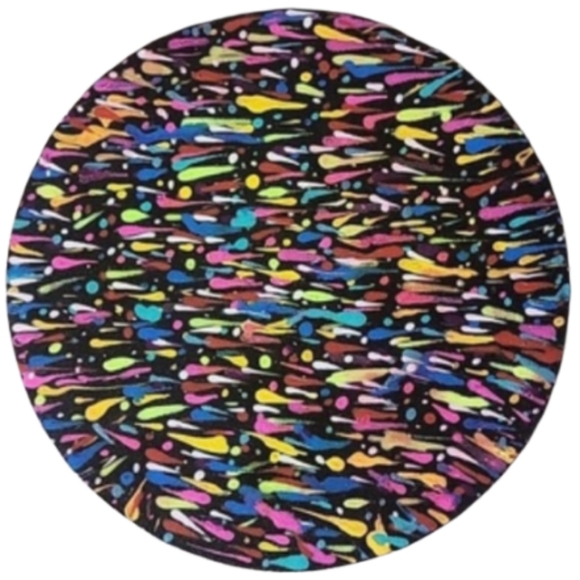 Hand Crafted Other - Hand Crafted Abstract Design Round  12 x 12 Inches Canvas Painting